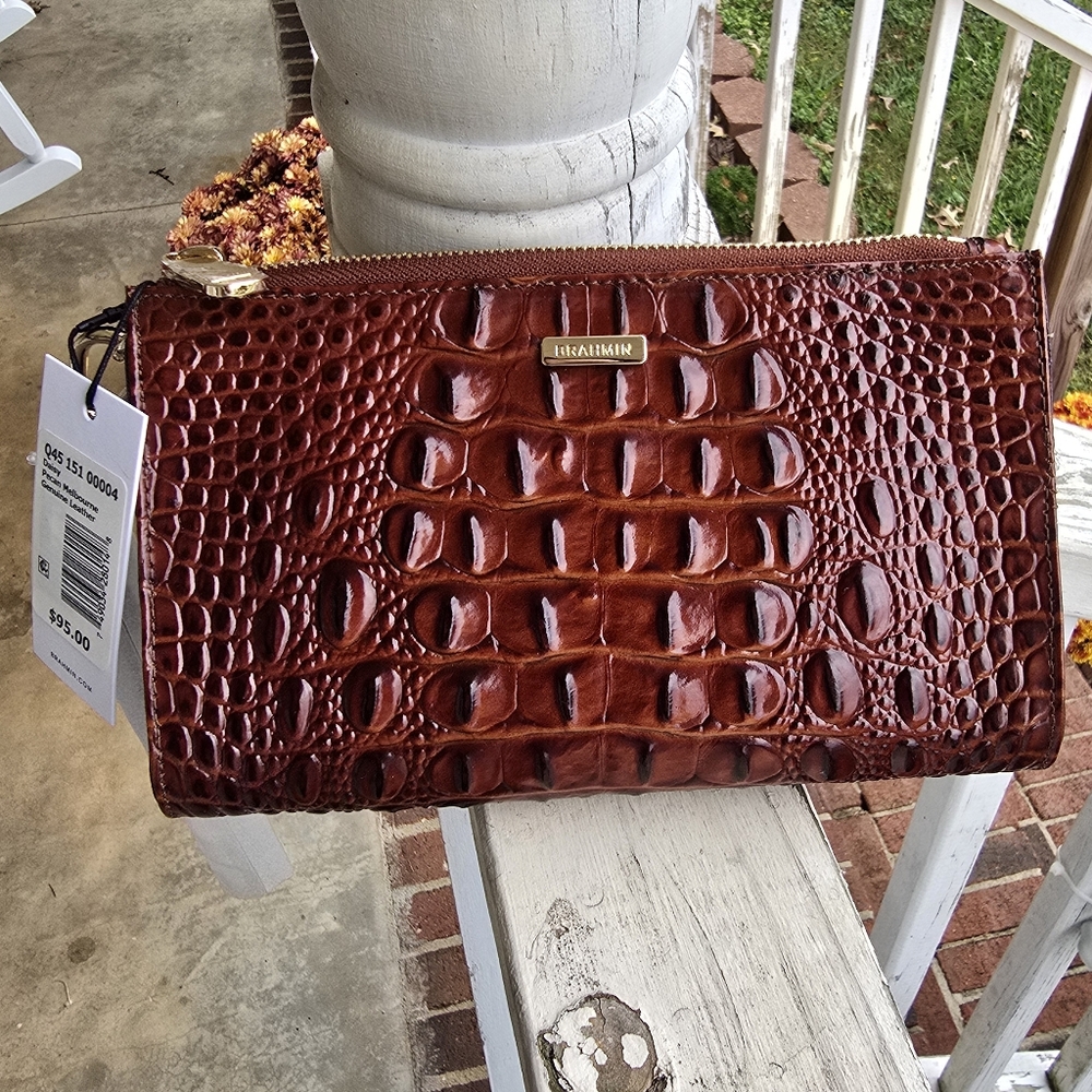 Brahmin Pecan Melbourne Daisy Wristlet